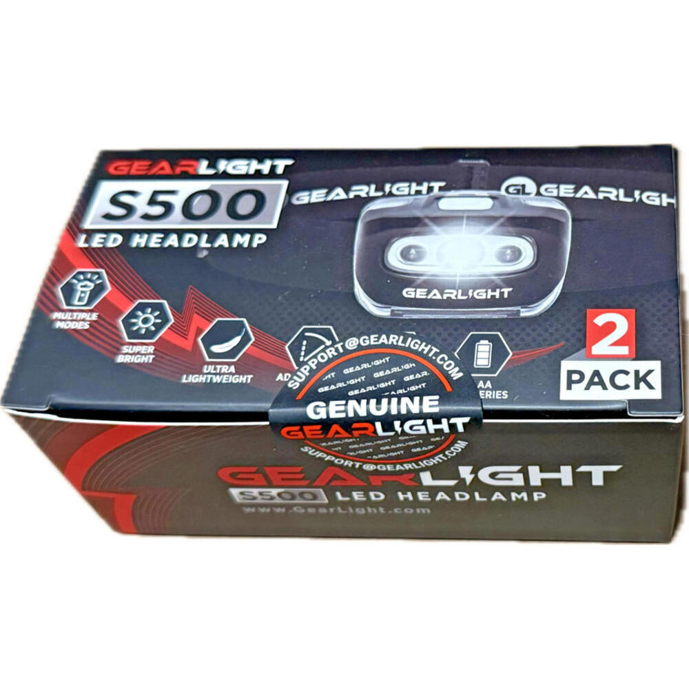 GearLight Headlamp Flashlight S500 LED Multiple Modes 2 Pack